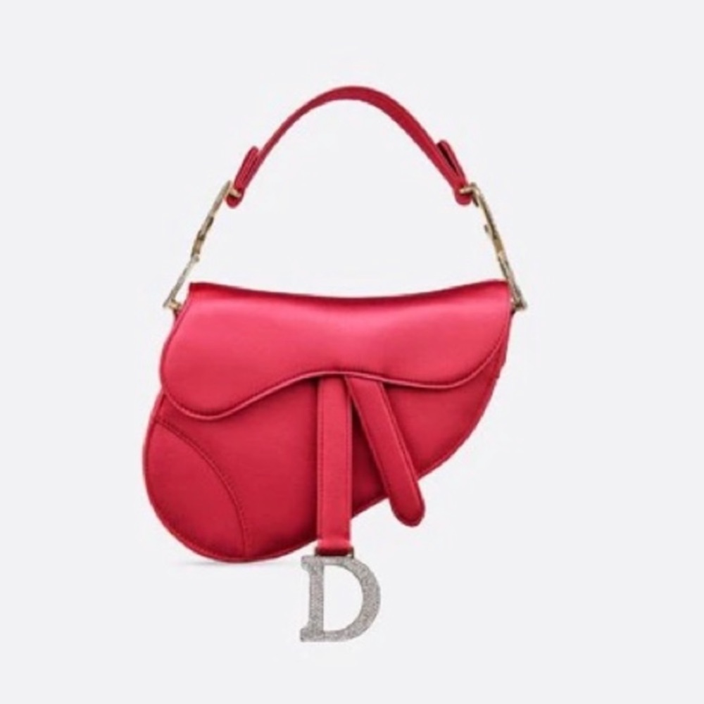 CHRISTIAN DIOR CRYSTAL SATIN MINI SADDLE BAG NEW